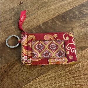 Vera Bradley Red and Pink Keychain Wallet